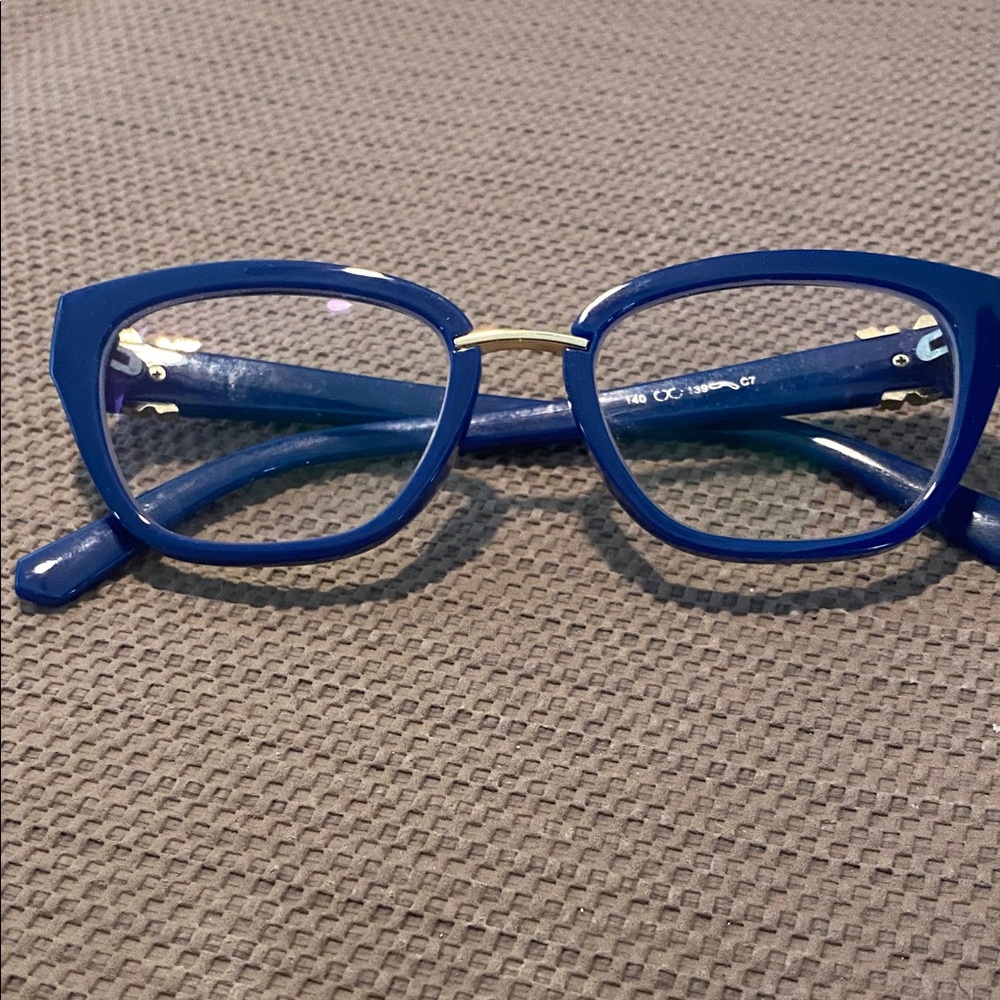 Stylish Blue and Gold Cat Eye Glasses